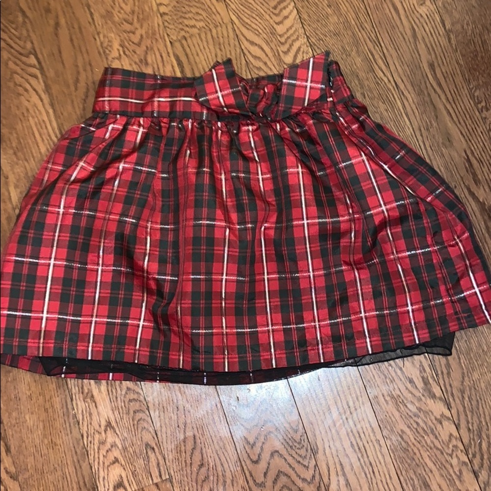 Holiday cheer plaid kids skirt
